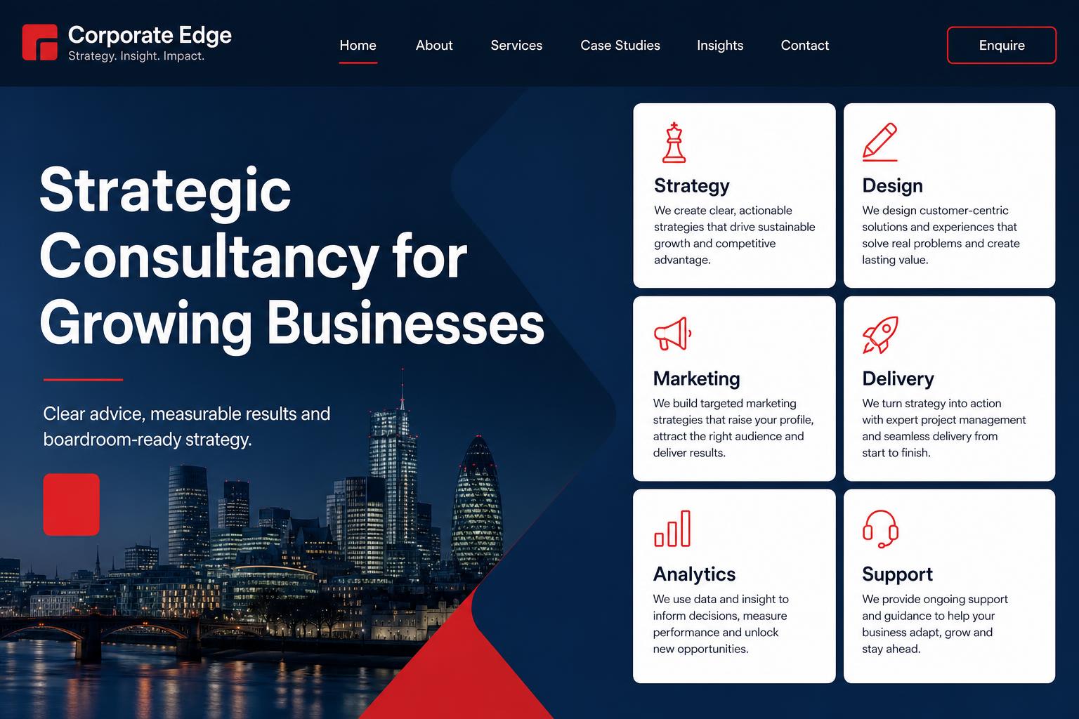Corporate Edge CDM website template preview for business and corporate firms